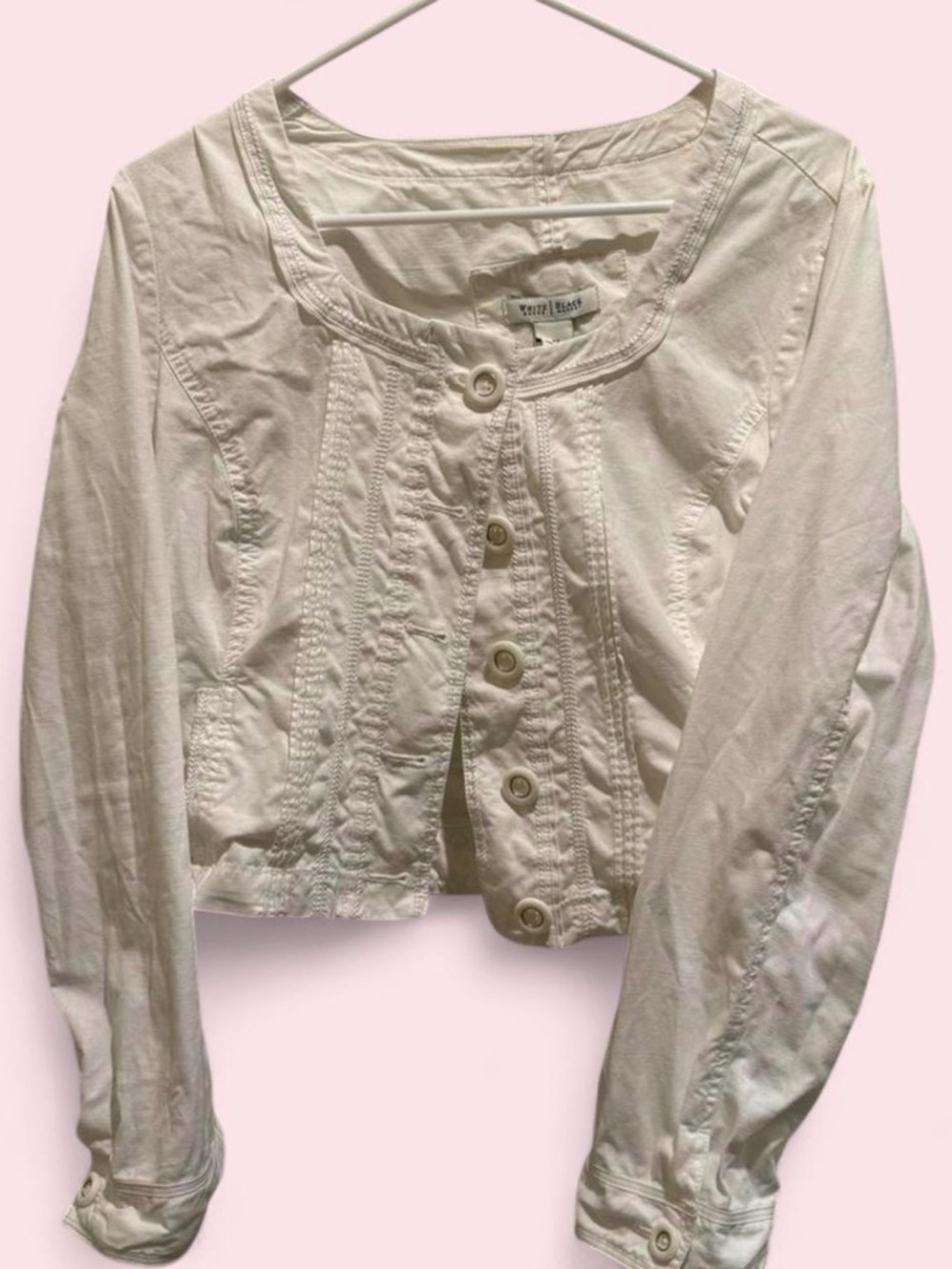 White House Black Market Ivory Button-Up Jacket